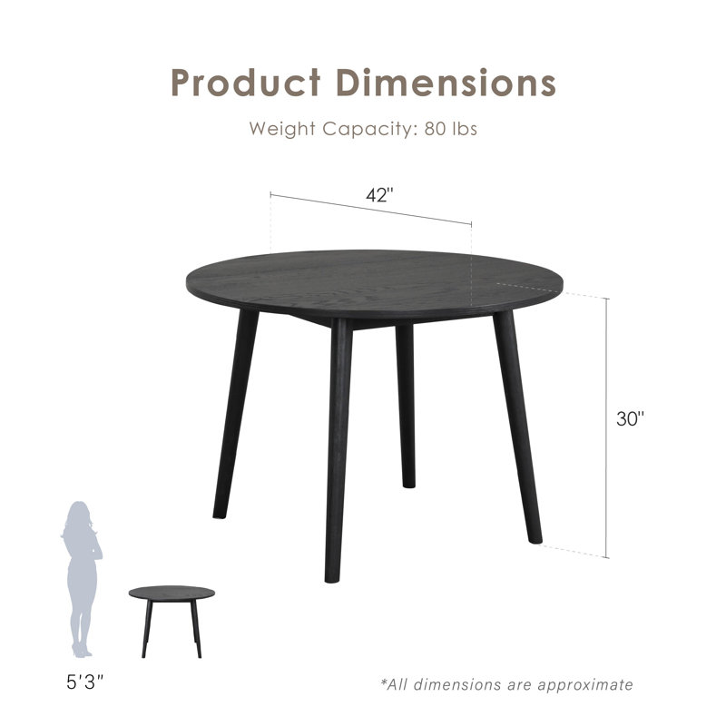 Angela 5-Piece Dining Table Set, Black