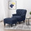 Fauteuil et repose-pieds capitonnés en polyester l 33 po Michaelson