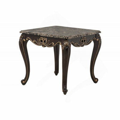 Table de bout en faux marbre Traditional