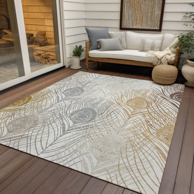 Machine Washable Indoor/Outdoor Jenning ACN2273 Floral Rug