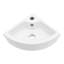18" x 13" White Ceramic Specialty Small Corner Wall Mount Bathroom Sink with Faucet Hole and Overflow