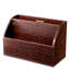 Desk Set Scaleo Croco Embossed Antique Brown Leather Set Of 3