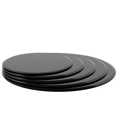 38.6" Round Tempered Glass Table Top In Black, 2/5" Thick Beveled Edge - Impact-, Wear- Perfect For Dining, Patio, Coffee Tables With Heat-