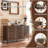 Farmhouse 47 in. W Sideboard Buffet Accent Storage Cabinet with Strip Skeleton Door and Adjustable shelves