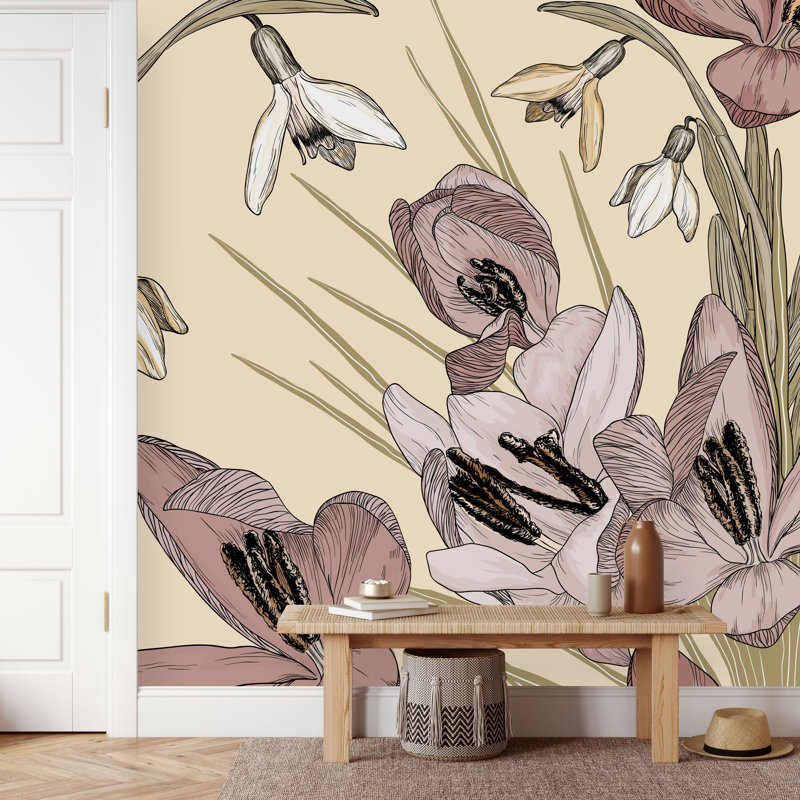 Murale florale, L 125 po x L 125 po