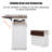46.5" Farmhouse Kitchen Island with Drape of Beads, Power Outlet, Rolling Kitchen Cart on Wheels with Drop Leaf, 3 Doors , 3 Drawers and Internal Iron Shelf, for Kitchen, Dining Room, White-1880403824