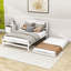 Lit plateforme double en bois avec lit gigogne réglable simple et tête de lit-1971116270