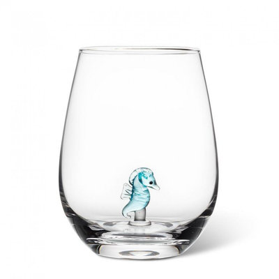 Seahorse Stemless Wine Glass