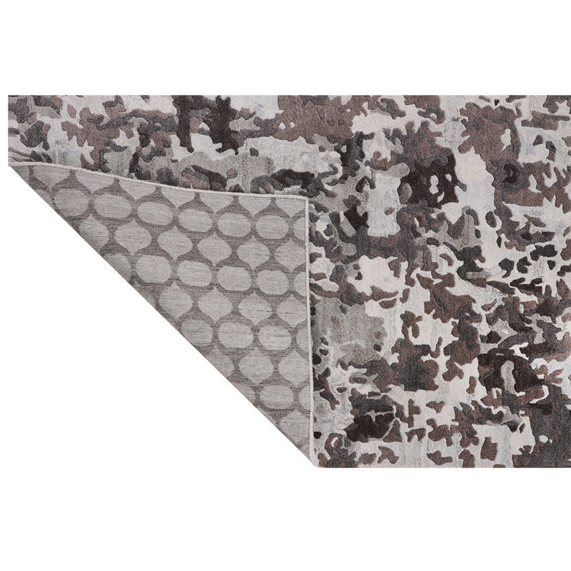 Hand Woven Wool Abstract Area Rug, Rectangle 3'10" x 5'11"