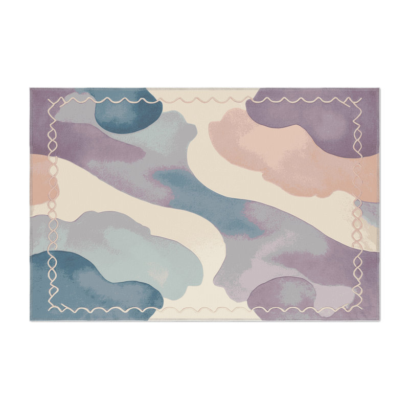 Oceanic Whirl Indoor And Outdoor Area Rug, Rectangle 3' x 5'