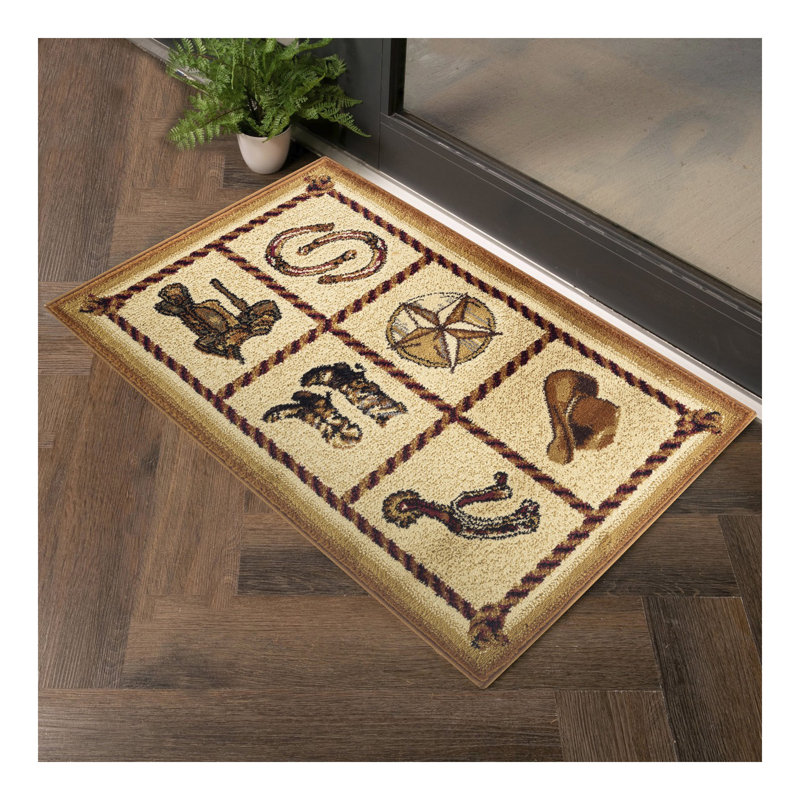 Tribes GC_YLS4010 Beige Southwest Area Rug, Rectangle 5'3" x 7'3"