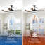 Ventilateur de plafond rétractable 48 po avec lumière et télécommande, moteur DC réversible silencieux à 6 vitesses, ventilateurs de plafond modernes à 4 pales pour la cuisine, la salle à manger et le patio