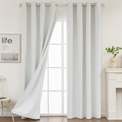 Getrude Linen Blended Max Blackout Grommet Curtain Pair
