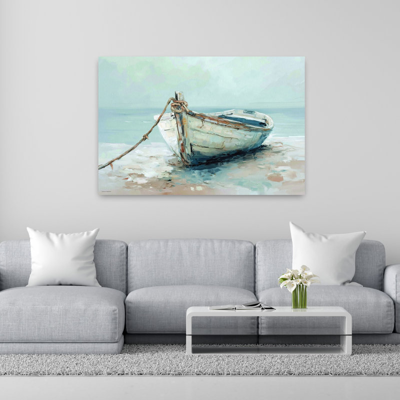 «Calm On The Creek Peaceful Serene Abstract Coastal Landscape», art mural, H 40 po x l 60 po