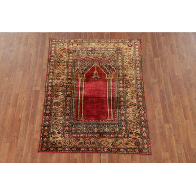 100% Silk Antique Anatolian Turkey Rug 4x6