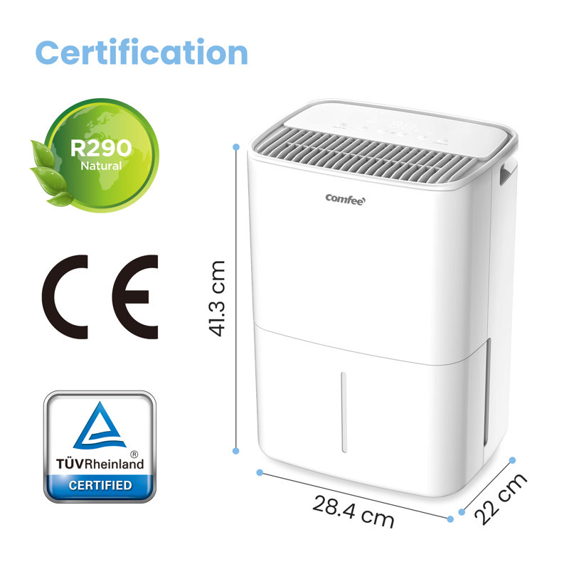 COMFEE' Aqua Dry 10L/DAY Dehumidifier for Home with 2.5L Water Tank