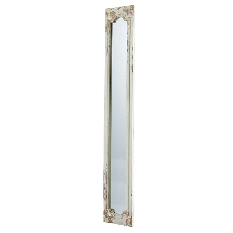 Mirror with Distressed White Finish