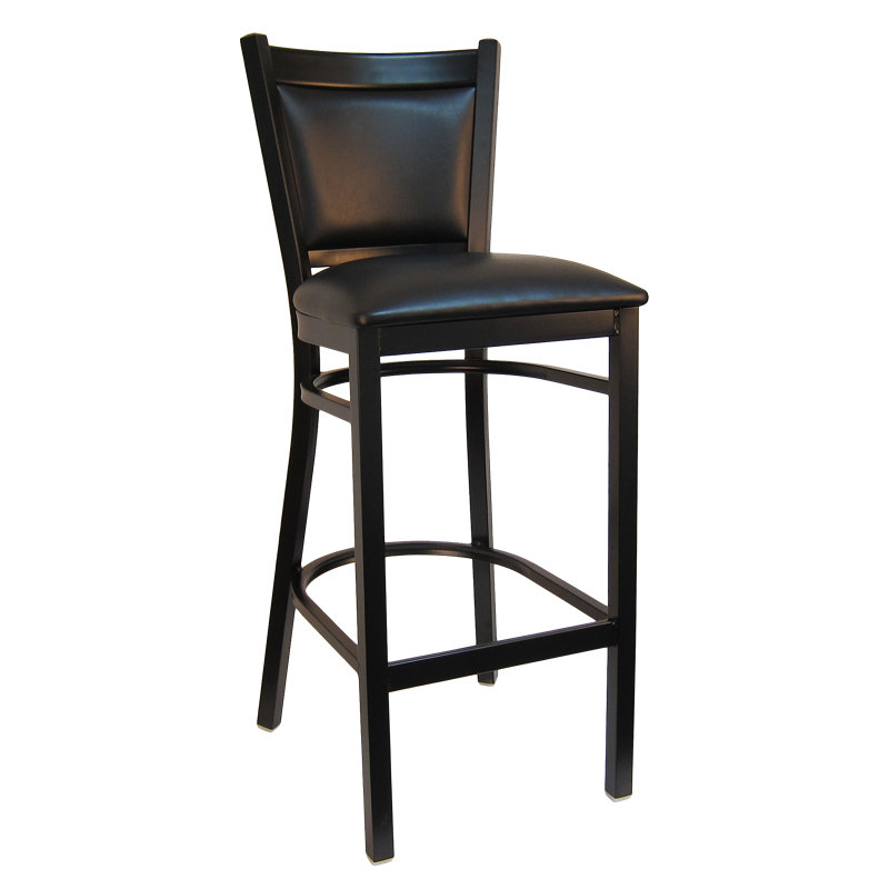 Upholstered Counter Stool with Metal Frame