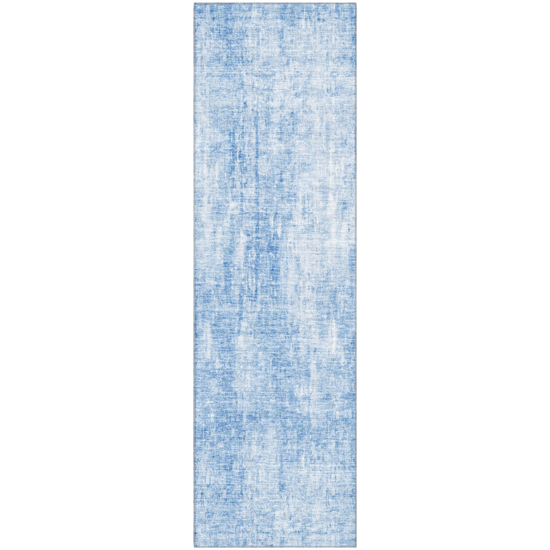 Tapis bleu lavette lavable à la machine de qualité supérieure, Tapis de couloir 2 pi 3 po x 7 pi 6 po