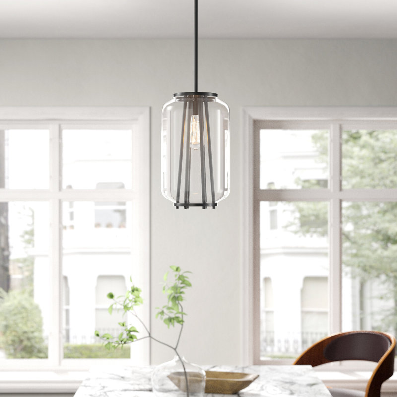 Luminaire suspendu en pot 1 lumière Bianca, Laiton satiné