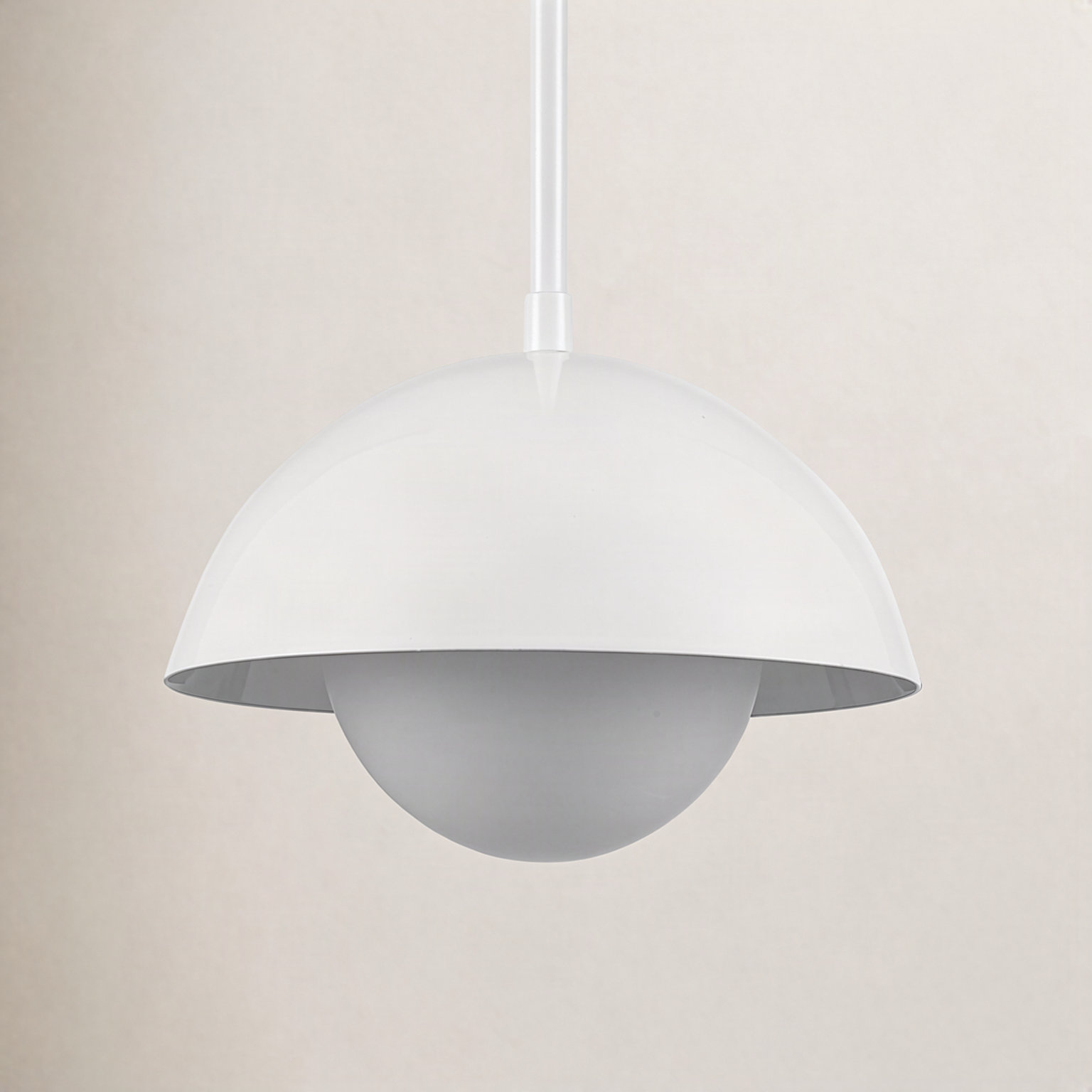 Montana Dimmable Dome Single Light Pendant, White