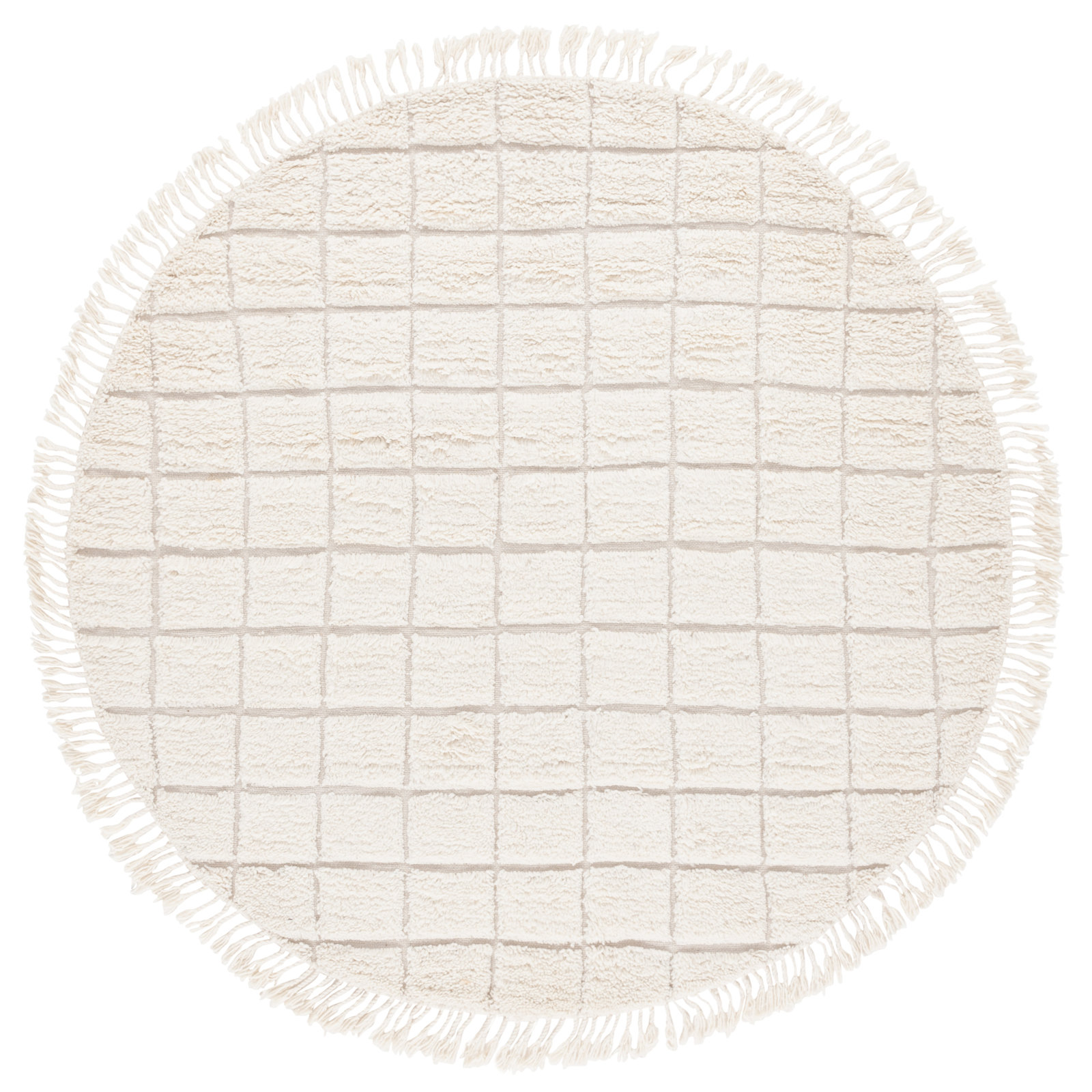 Handmade Ivory Rug, Round 6'