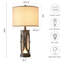 Louann 26″ Farmhouse Revival Table Lamp Set with Dual USB & Soft Night Light (Set of 2)