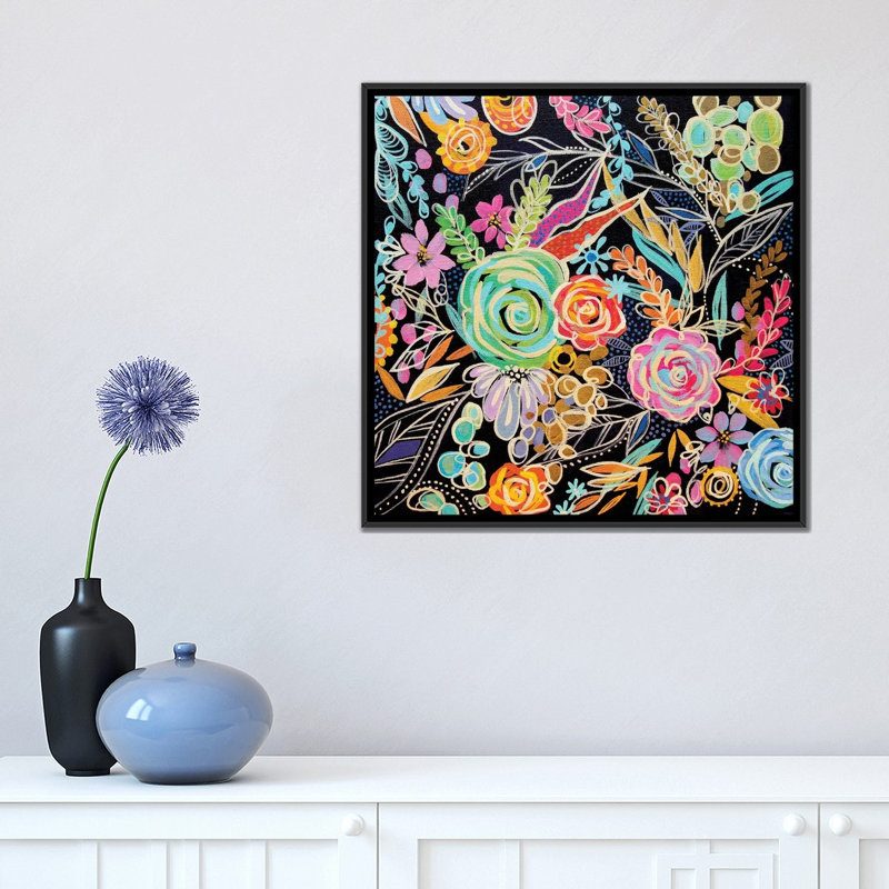 «My Happy Place» par Stephanie Corfee, impression sur toile, H 18 po x l 18 po x P 1,5 po, Toile avec cadre noir