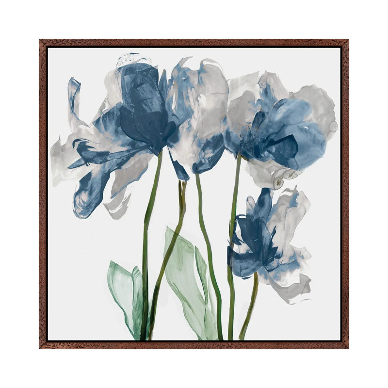 Blue Floral Radiance I by Asia Jensen - Gallery-Wrapped Canvas Giclée on Canvas, 45.72 cm H x 45.72 cm W  x  4.445 cm D
