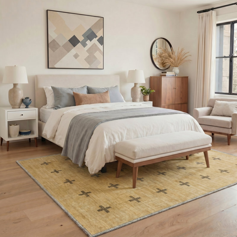 Eclat Geometric Machine Washable Brown Indoor Area Rug with Non-Slip Backing, Rectangle 8' x 10'