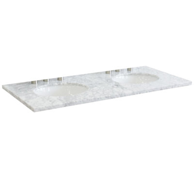 Plateau de meuble-lavabo double 53 po blanc