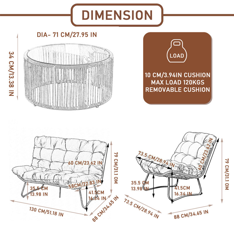 4pcs Sofa Set