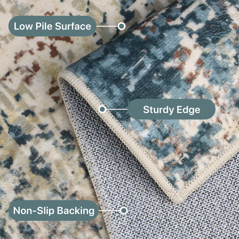 Abstract Machine Printed Area Rug, Rectangle 160 x 230 cm