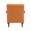 Chaise d'appoint contemporaine en cuir orange audacieux et rembourrée de mousse rembourrée