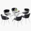 Ensemble de table à manger rectangulaire élégant pour 6 personnes-1004024614-1004024667-1004024664