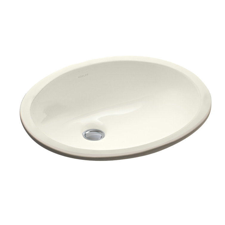 Caxton® Ceramic Oval Undermount Bathroom Sink with Overflow