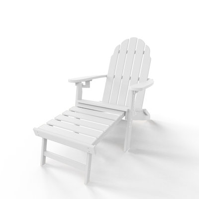 Adewumi Premium Foldable Ergonomic Design Adirondack Chair with Ottoman by Highland Dunes