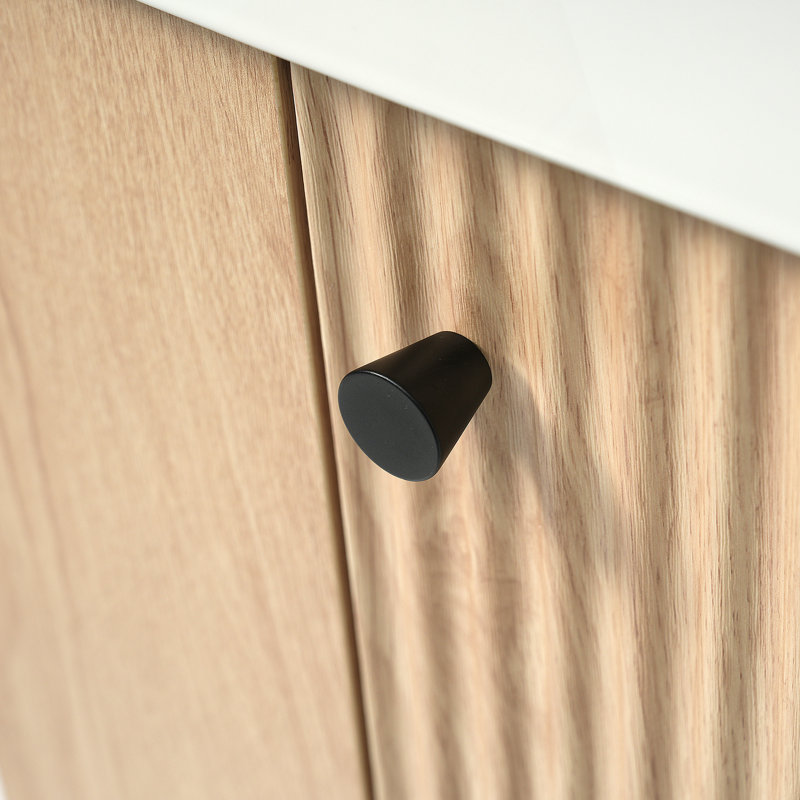 Meuble-lavabo de 21,6 po avec lavabo en céramique, armoire moderne autoportante à grain droit avec rangement ouvert et fermé pour les petites salles de bain