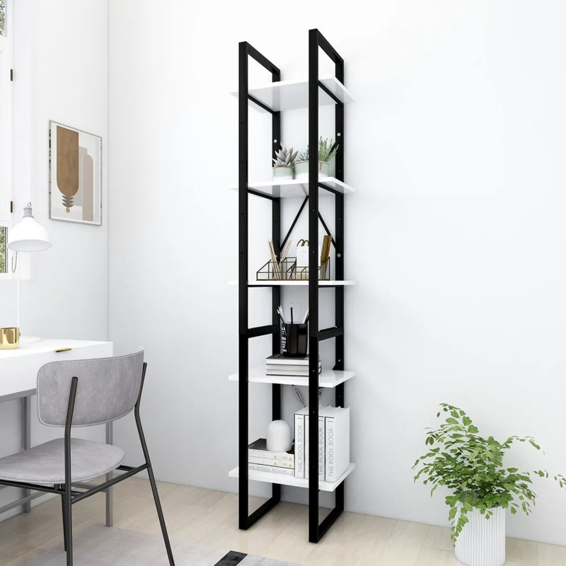 Anah Bookcase, Concrete Grey, (5 shelves) 175cm H x 40cm W x 30cm D