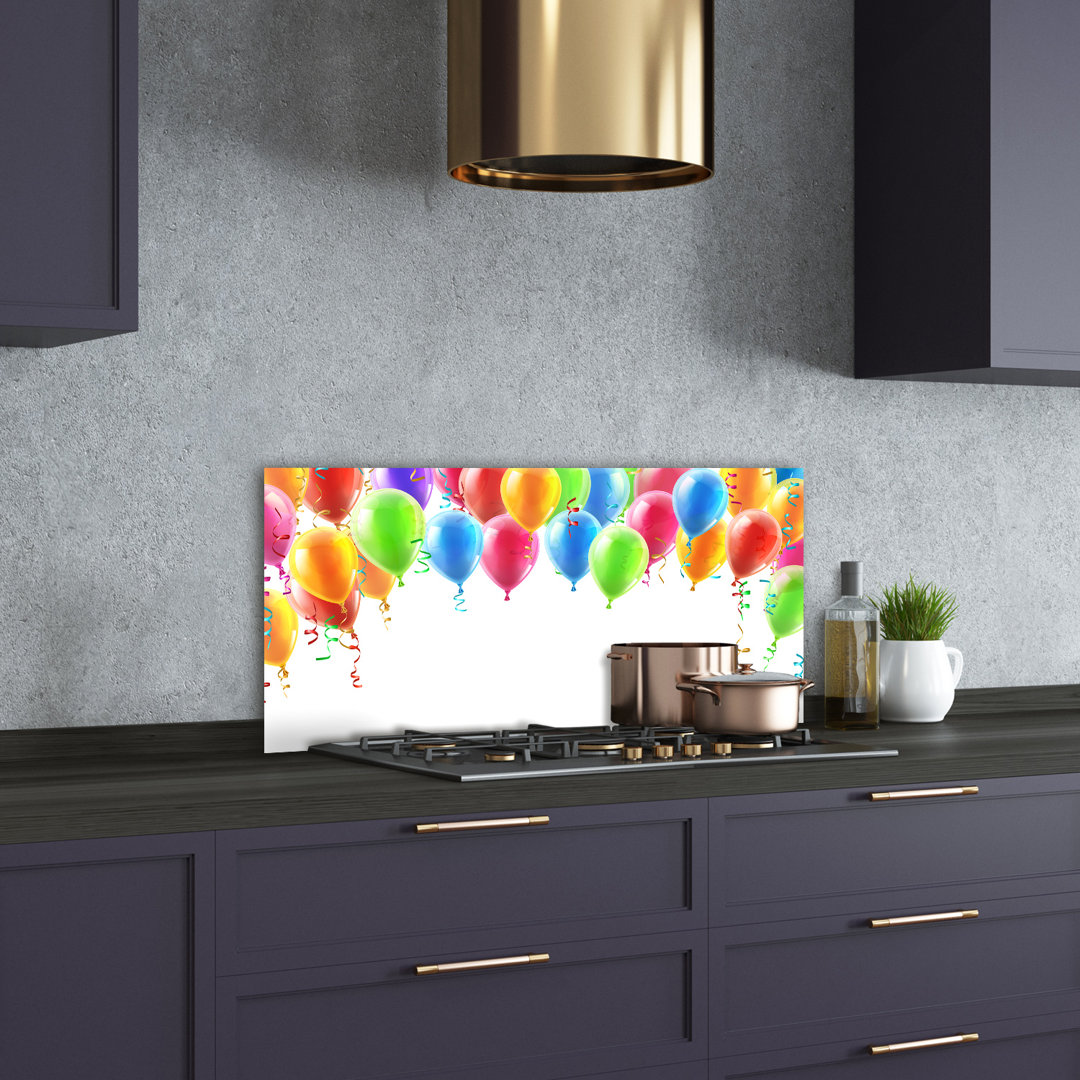 Colourful Balloons 50cm x 100cm Glass Panel