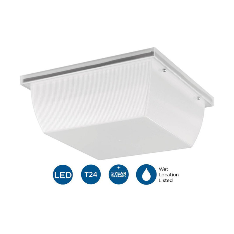 White Glass LED Indoor/Outdoor Flush Mount Light