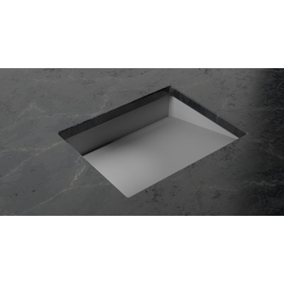 Badeloft 19.7" x 16.5" Stone Resin Undermount Ramp Bathroom Sink UB-04-M-MGRY in Matte Gray