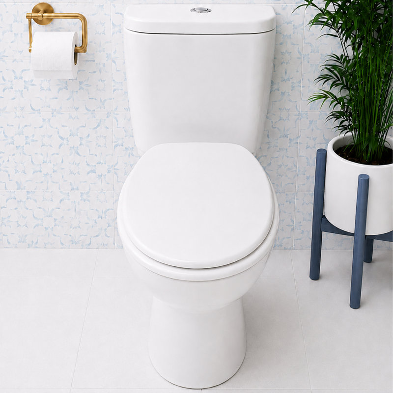 Sellman Soft Close Round Standard Toilet Seat, White