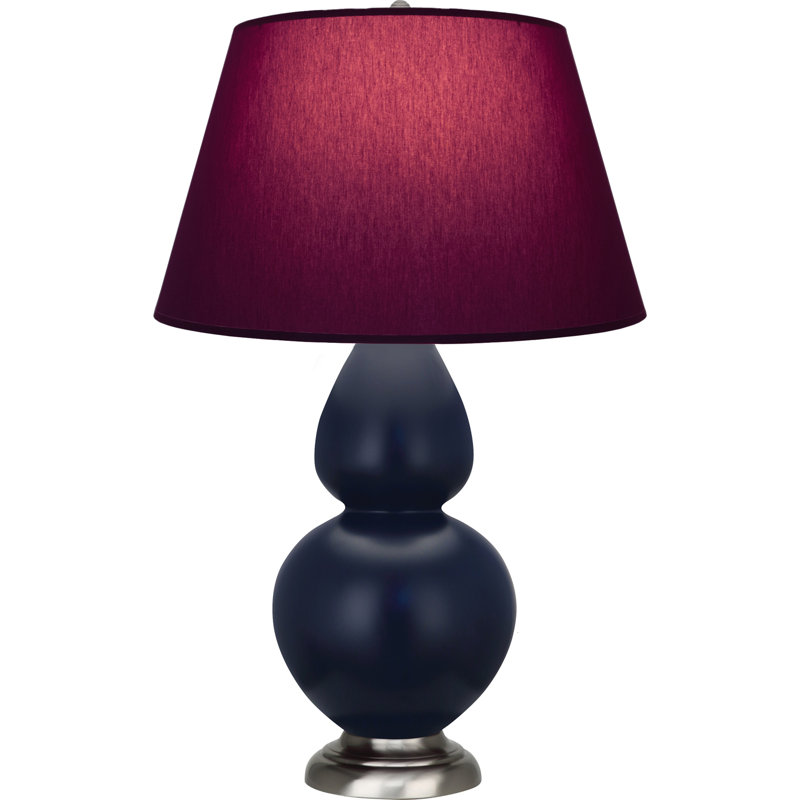 Double Gourd Table Lamp, Navy/Antique Silver, Navy/Gray