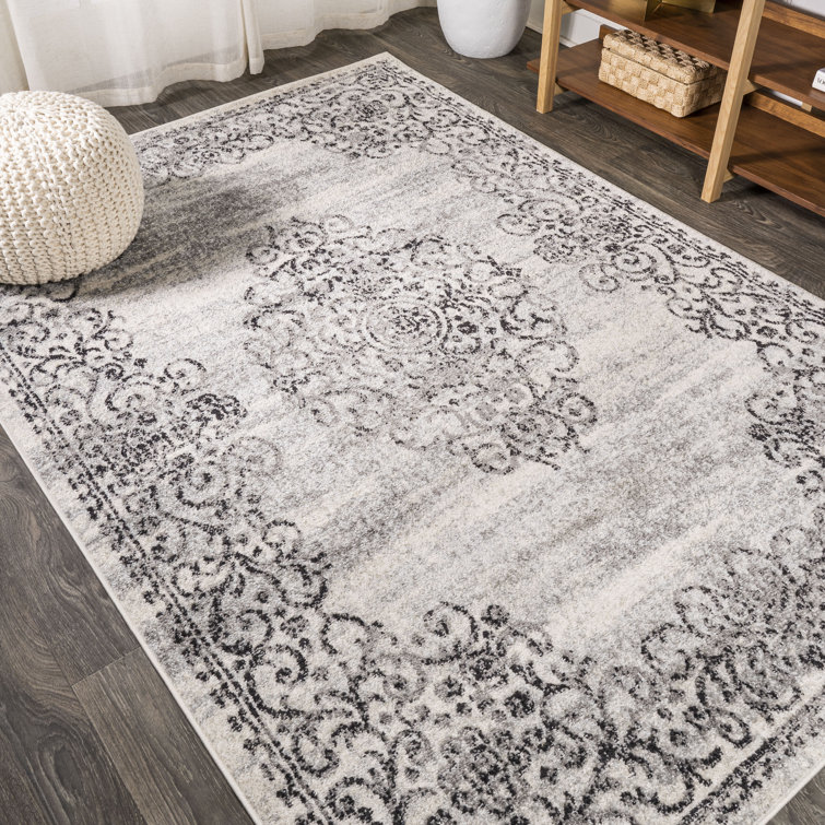 Shellenbarger Filigree Medallion Dark Gray/Cream Rug