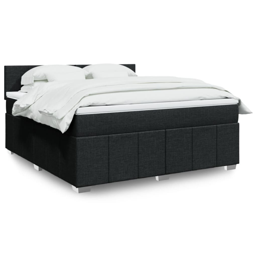 Vidaxl Boxspringbett mit Matratze Schwarz 200x200 cm Samt