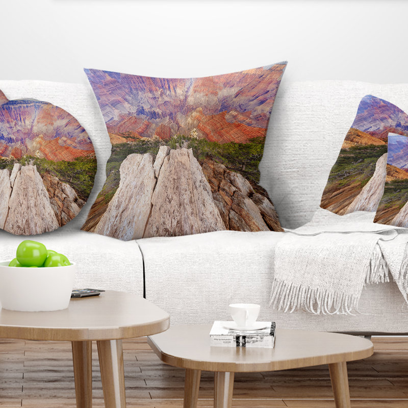 Seascape grand canyon vue du coussin supérieur, 18 po x 18 po, Coussin décoratif