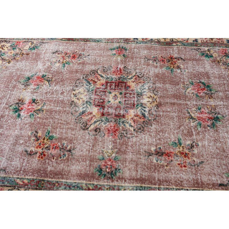 Tapis turc rétro à motif floral adapté aux décorations de salon et de chambre à coucher
