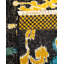 Tapis unique noir / jaune / bleu noué à la main 7 pi 10 po x 9 pi 10 po Tyshara