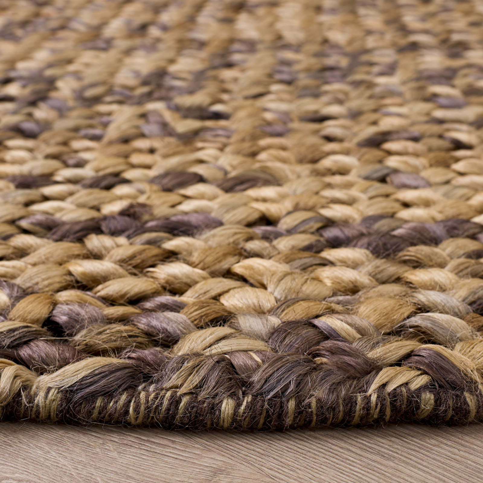 Hand-Woven Abstract Jute Rug, Round 6'